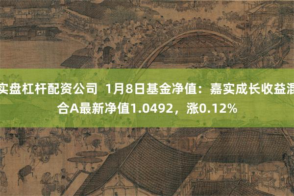 实盘杠杆配资公司  1月8日基金净值：嘉实成长收益混合A最新净值1.0492，涨0.12%